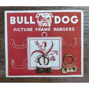 Bulldog Picture Frame Hangers Vintage Advertising Made In USA E3